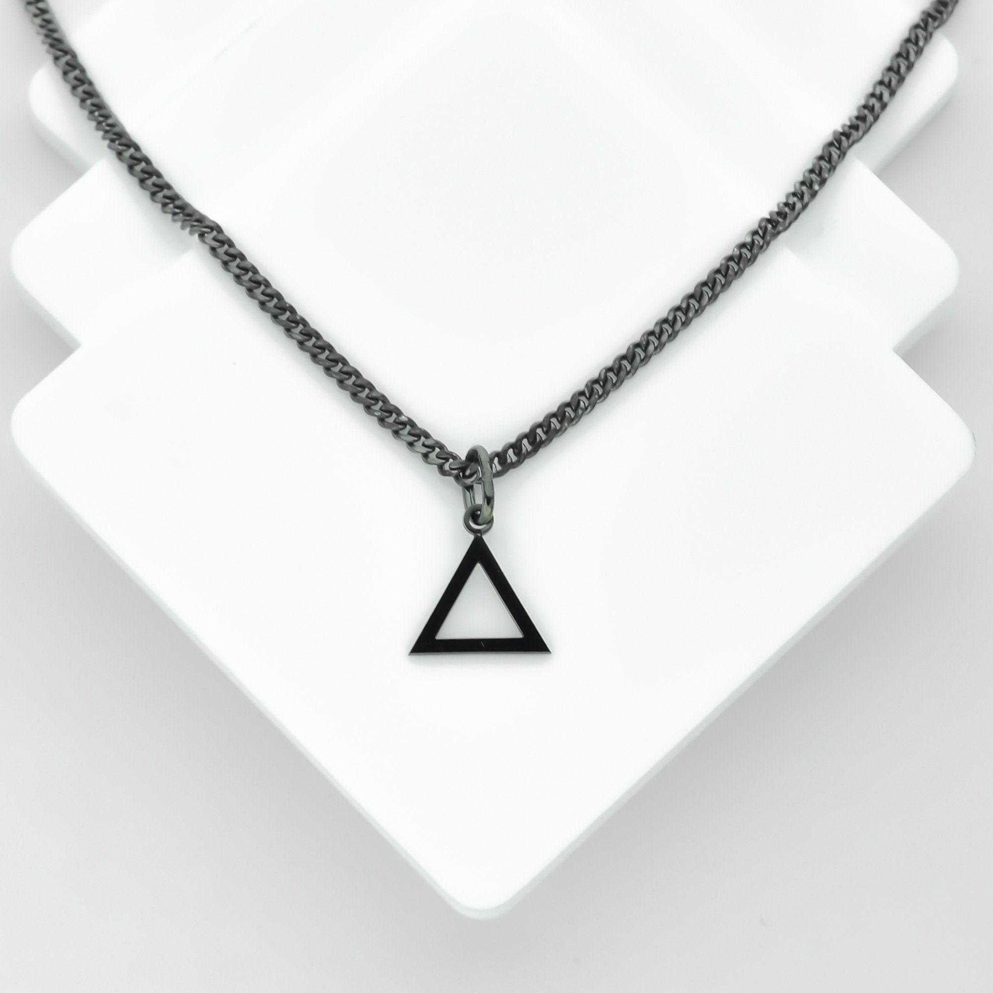 Stainless Steel Geometric Pendant Inverted Triangle Necklace For Men And  Boys, Bff Necklace For 2 | Fruugo MY