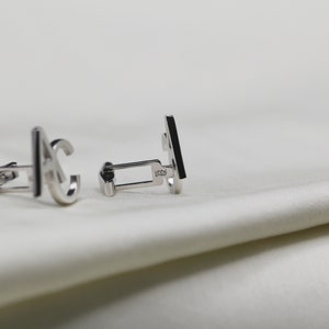 Customized Cufflinks Personalized Name Cufflinks Groom Wedding Cufflinks Groomsmen gift Initials Cufflinks Sterling Cufflinks image 4