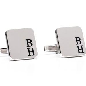 Exquisite Monogram Cufflinks: Elevate Your Festive Attire Ideal New Year's Gift for Men Premium Quality, Gold & Silver Options image 5