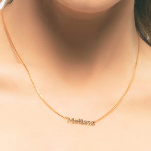 Name Necklace with Box Chain - Personalized gift - Sterling Silver Name Necklace - Personalized Jewelry - Custom Name Jewelry Gold Necklace
