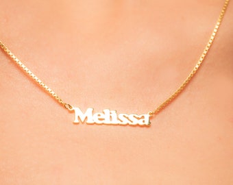 Personalized Name Necklace - Christmas gift - Sterling Silver - Tiny Name Necklace - Perfect gift for her -Box Chain Name Necklace