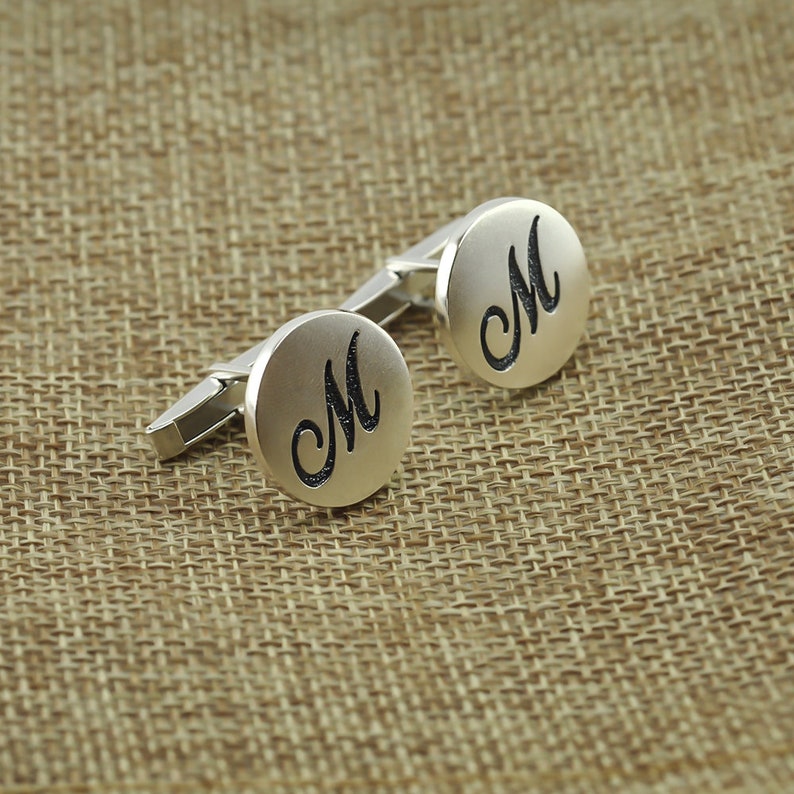 Groomsmen Cufflinks Groomsmen gift Personalized Cufflinks Hand Made Cufflink Initial Cufflink Groom cufflinks Father Gift