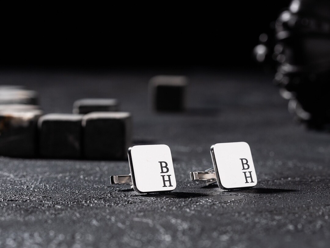 Handmade Sterling Silver Monogram Cufflinks: Personalized Initial ...