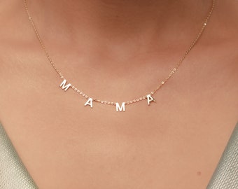 Mama Necklace - Custom Letter Necklace - Initial Necklace  - Gold Custom Letter Necklace -  Mother's Day Gift - Christmas Gift