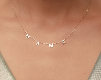 Collier Mama - Collier Lettre Personnalisée - Collier Initial - Collier Lettre Personnalisée En Or - Cadeau fête des Mères - Cadeau de Noël