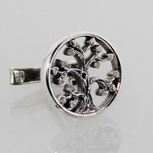 Sterling Silver Tree of Life Cufflinks - Personalized Groom Groomsmen Gift
