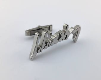 Name Personalized Cuff Links - Initials Cufflinks - Letters Cufflinks - Groom cufflinks - Groomsmen gift - Groomsmen Cufflinks - Father Gift