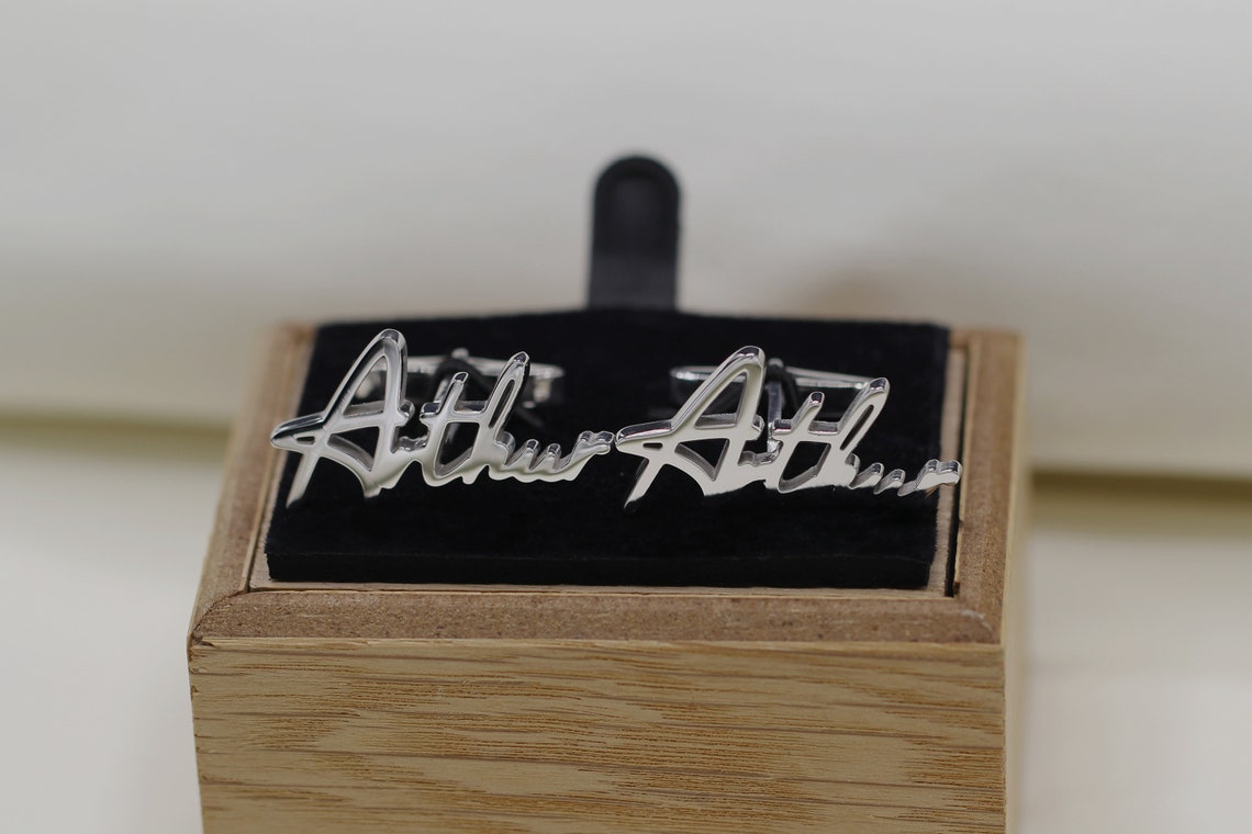 Personalized Name Cufflinks Customized Cufflinks Groom Etsy