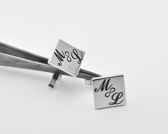 Groomsmen Cufflinks - Personalized Cufflinks - Initial Cufflink - Letters Cufflinks - Groom cufflinks - Groomsmen gift - Father Gift