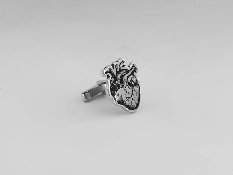 Heart Cufflinks Men's Cufflinks Groom cufflinks Groomsmen gift Groomsmen Cufflinks Father Gift Cufflinks Heart Cufflink image 1