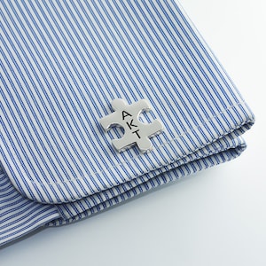 Groom cufflinks Groomsmen gift Handmade Jigsaw Puzzle cufflink Puzzle Piece Cuff Links Puzzle Cufflinks Groomsmen Cufflinks image 2