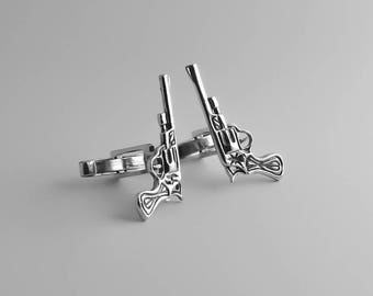 Gun CuffLinks - Weapon Cufflink - Handgun Cuff Links - Weapon jewelry - Groom cufflinks - Groomsmen gift - Groomsmen Cufflinks - Father Gift