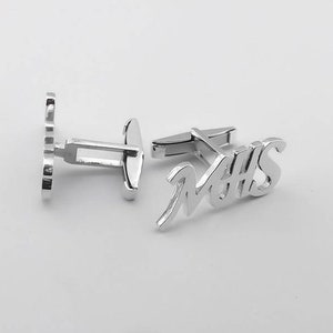 Personalized Cufflinks father gift Initial Cufflink Letters Cufflinks Groom cufflinks Groomsmen gift Groomsmen Cufflinks image 5