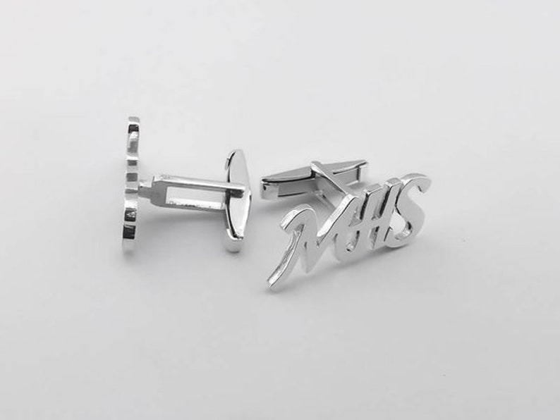 Personalized Cufflinks father gift Initial Cufflink Letters Cufflinks Groom cufflinks Groomsmen gift Groomsmen Cufflinks image 5