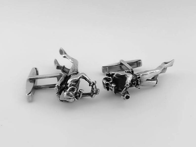 Scuba Diver Cufflinks Personalised Divers Cufflinks Diving Cufflinks Groomsmen gift Groomsmen Cufflinks Father Gift Cufflinks image 3