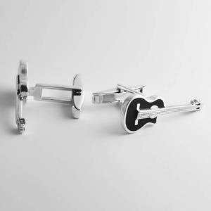 Guitar Cufflinks Music Cufflinks Electric guitar cufflinks Groom cufflinks Groomsmen gift Groomsmen Cufflinks Father Gift image 3