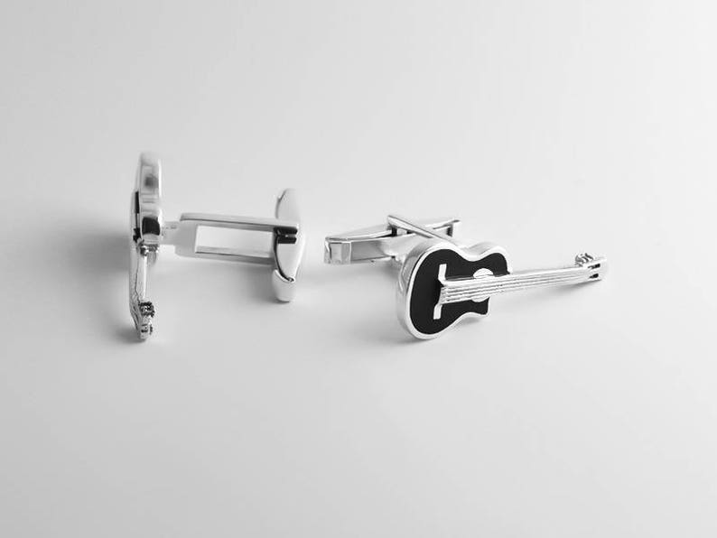 Guitar Cufflinks Music Cufflinks Electric guitar cufflinks Groom cufflinks Groomsmen gift Groomsmen Cufflinks Father Gift image 3