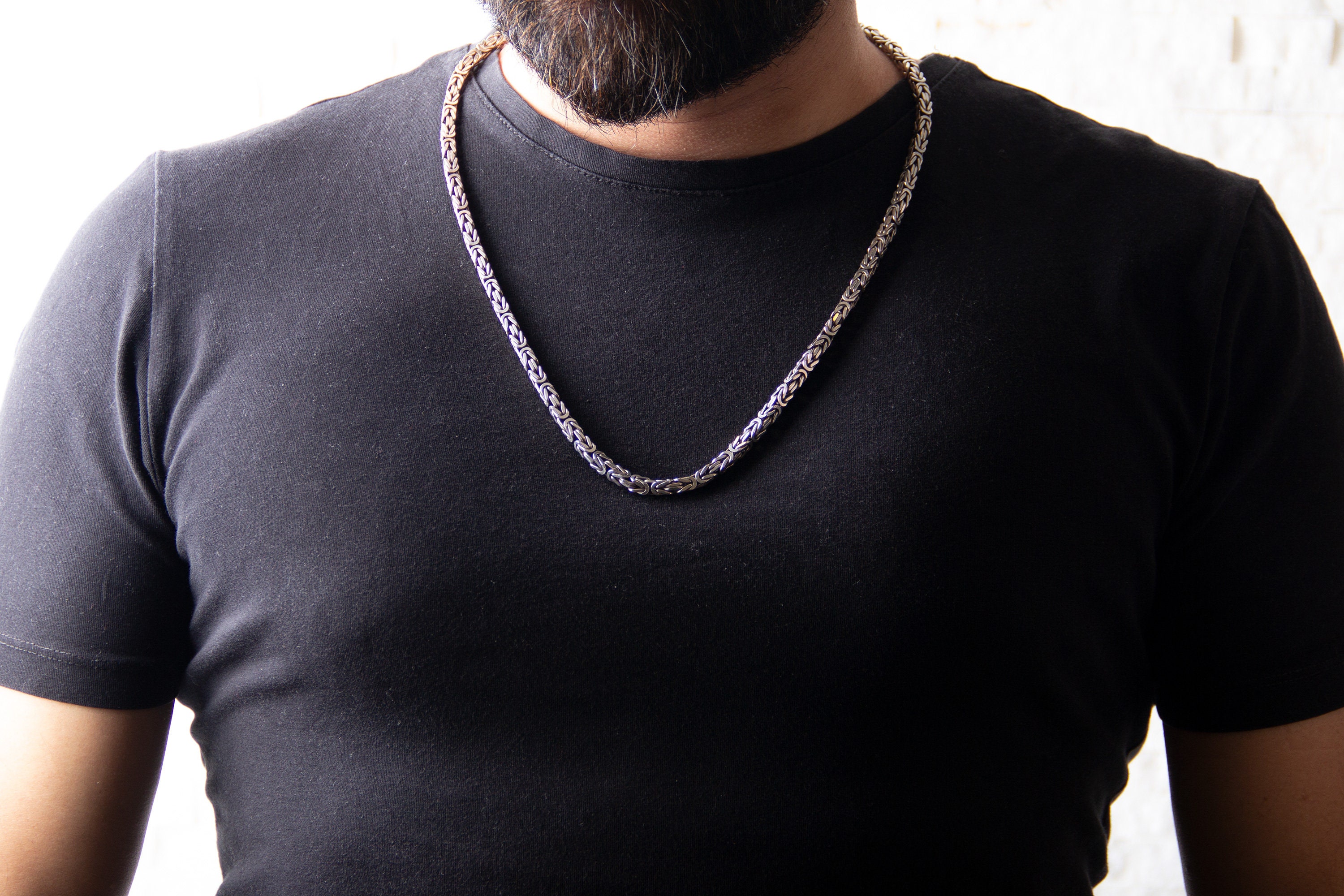 6MM 140 Byzantine Chain .925 Sterling Silver Sizes 