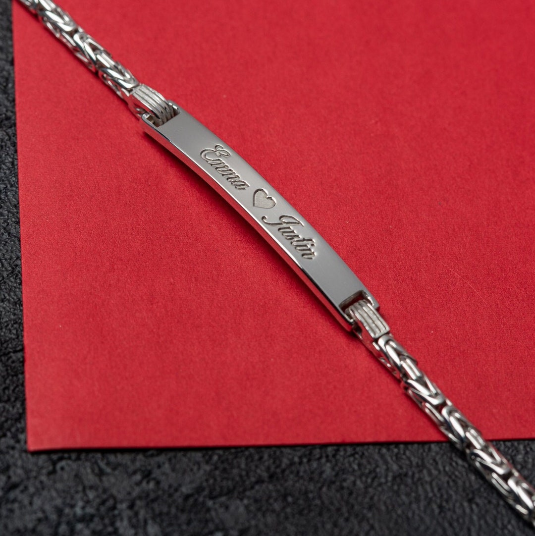 Personalized Men's Bracelet Custom Name Bracelet Block Name Bracelet