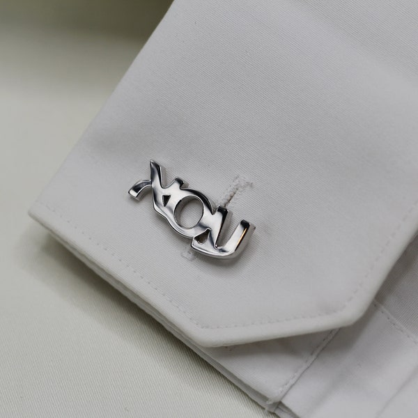 Hebrew Name Cufflinks - Customized Cufflinks - Groom Wedding Cufflinks - Groomsmen gift - Initials Cufflinks - Sterling Silver Cufflinks