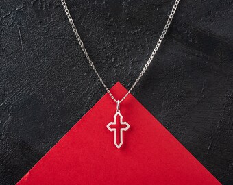 Collane con croce in onice nero, collane con ciondolo a croce in argento, collana con croce da uomo, collana con ciondolo a croce sacra, collana con croce da donna - Italia