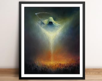 Surrealer Kunstdruck auf Papier - Dekoration - Engel des Todes III von Mariusz Lewandowski 40 x 50 cm Beksiński style modern