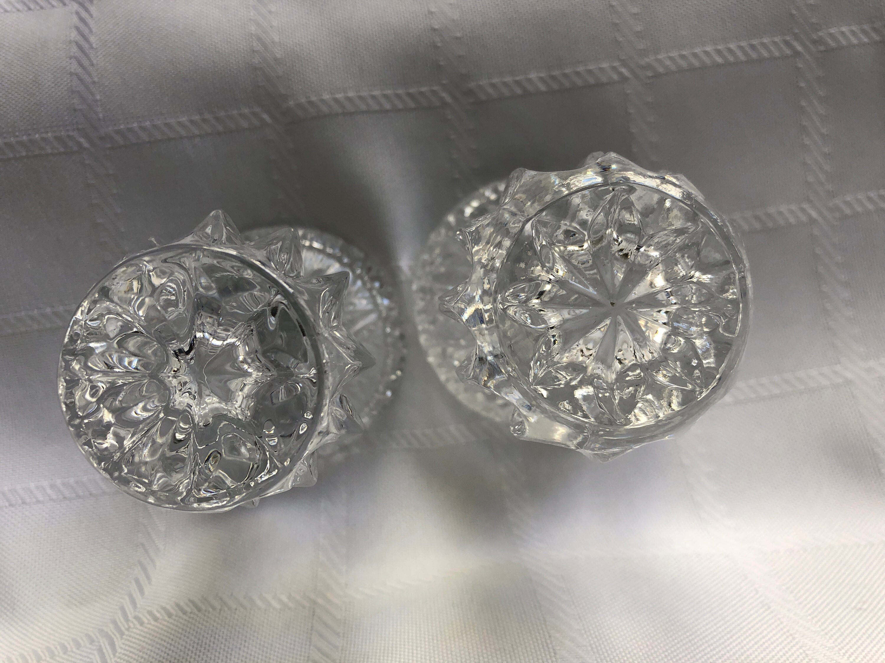 Vintage Clear Crystal Glass Toothpick Holders Flower Vases Etsy