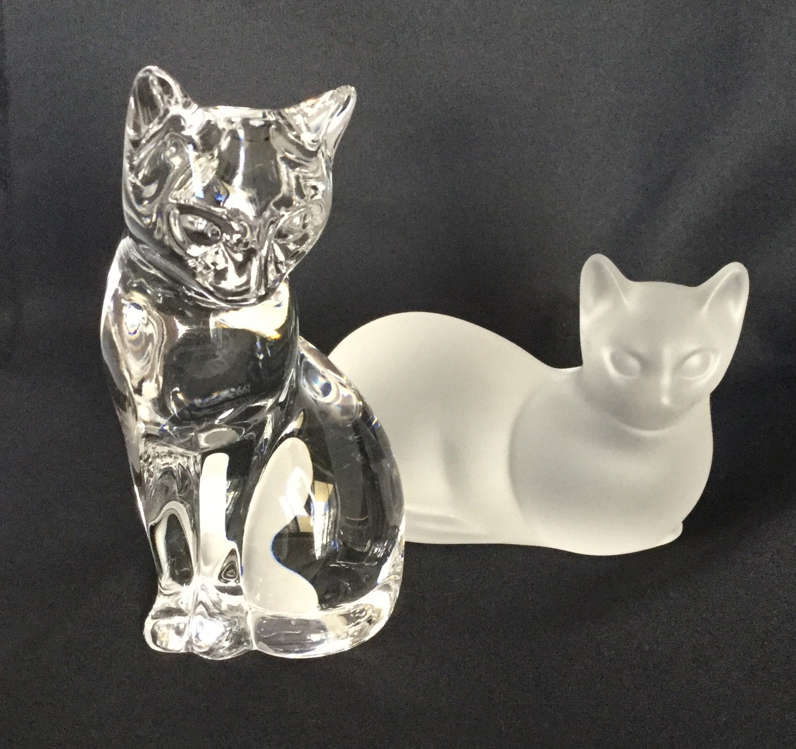 Lenox 1993 Frosted and Clear Cats Figurine Paperweight Set of | Etsy