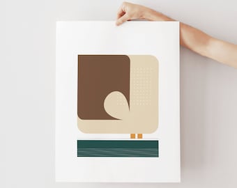 Abstract Mid Century Modern Art Print, Geometric DIGITAL DOWNLOAD Poster, Printable Wall Art Dorm & Home Decor