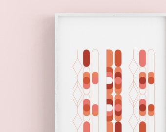 You Do You Modern DIGITAL DOWNLOAD Wall Art Prints Poster Red Abstract Typography Dorm Decor