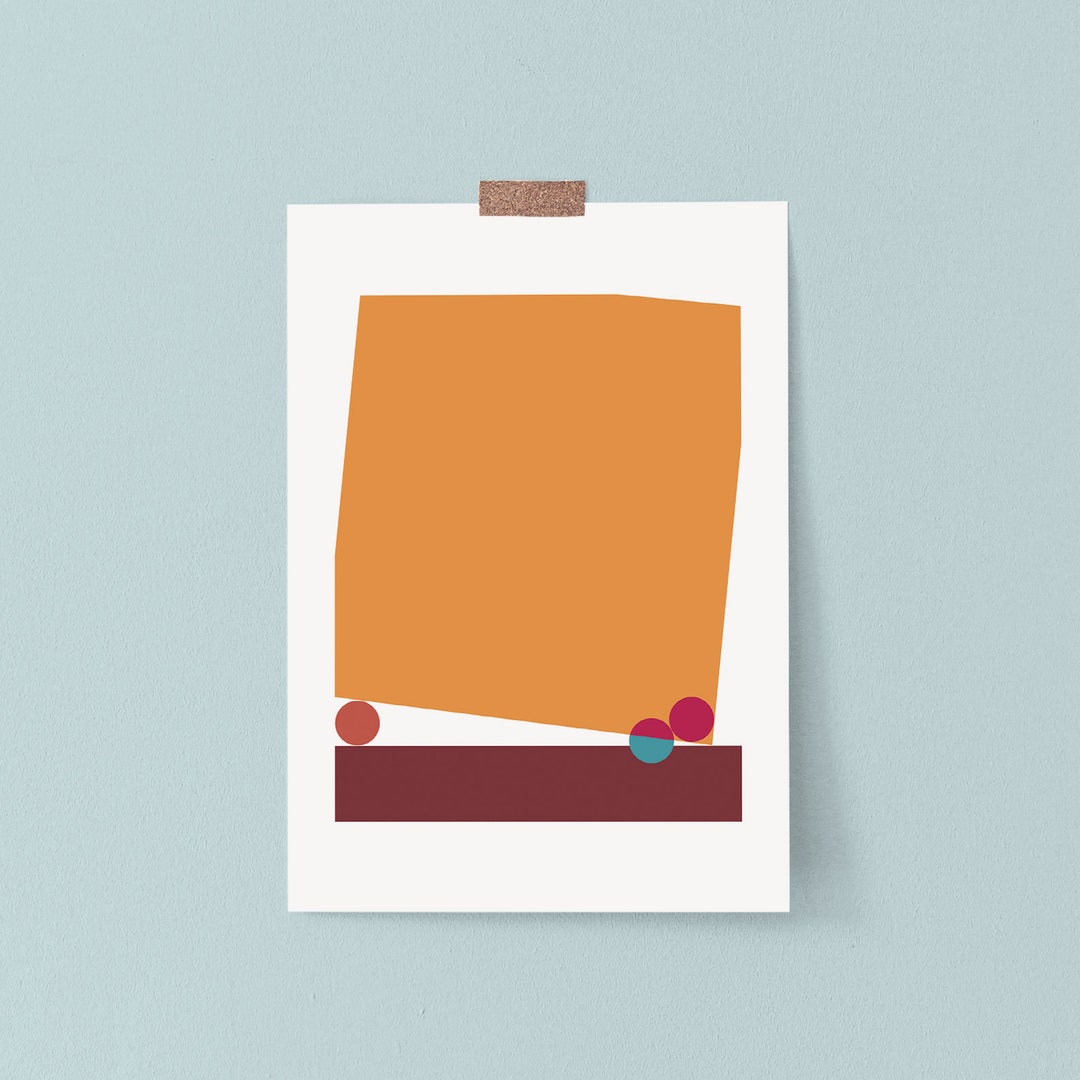 Abstract Orange Printable Wall Art, Geometric Modern Art DIGITAL ...
