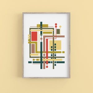 Geek Gift Abstract Art Print, Mid Century Modern Wall Art Poster, Geometric Home, Office, or Dorm Decor image 9