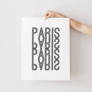 Paris Schwarzweiß Typografie Art Home Decor Wand Kunst Drucke Wohnheim Decor