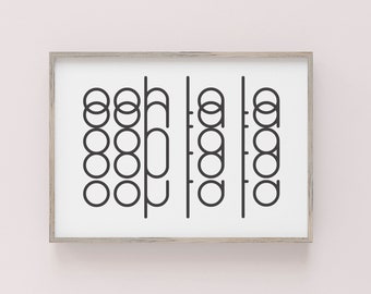 Ooh La La Wall Art Poster Black and White Typography Print Abstract Art Home Decor