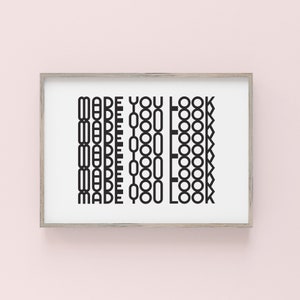 Black and White Modern Abstract Typography Poster Print Wall Art Decor
