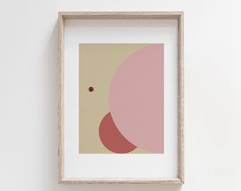 Original Pink Wall Art Print – Modern Abstract Poster for Home, Office, or Dorm Decor, Bold Minimalist Physical Art Print