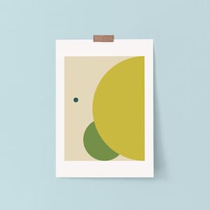 Original Grüne Wand Kunst Druck - Modernes abstraktes Poster für Haus, Büro oder Wohnheim Dekor, Bold Minimalist Physischer Kunstdruck