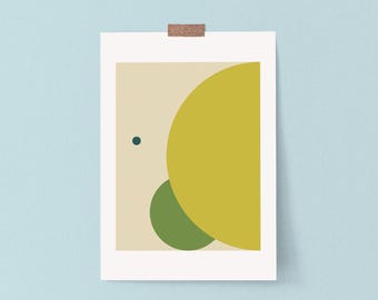 Original Green Wall Art Print – Modern Abstract Poster for Home, Office, or Dorm Decor, Bold Minimalist Physical Art Print
