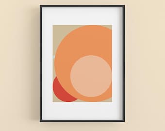 Original Orange Wall Art Print – Modern Abstract Poster for Home, Office, or Dorm Decor, Bold Minimalist Physical Art Print