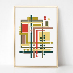 Geek Gift Abstract Art Print, Mid Century Modern Wall Art Poster, Geometric Home, Office, or Dorm Decor image 7