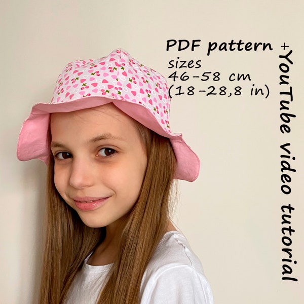 Tulip Sun Hat Sewing Pattern PDF / Easy Sun Hat Video Tutorial / DIY Summer Hat 7 sizes / Digital File Ukraine