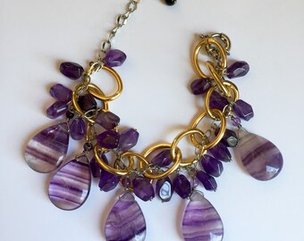Amethyst bracelet 7 1/2''- 8 1/2'' long