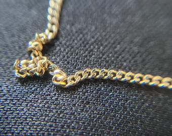 Corrente vintage em ouro amarelo 8k, comprimento: 42 cm
