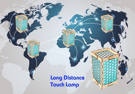 Distance touch lamp Distance girlfriend birthday gift Long distance friendship lamp and daughter Cactus decor Bedside lamp Home light decor