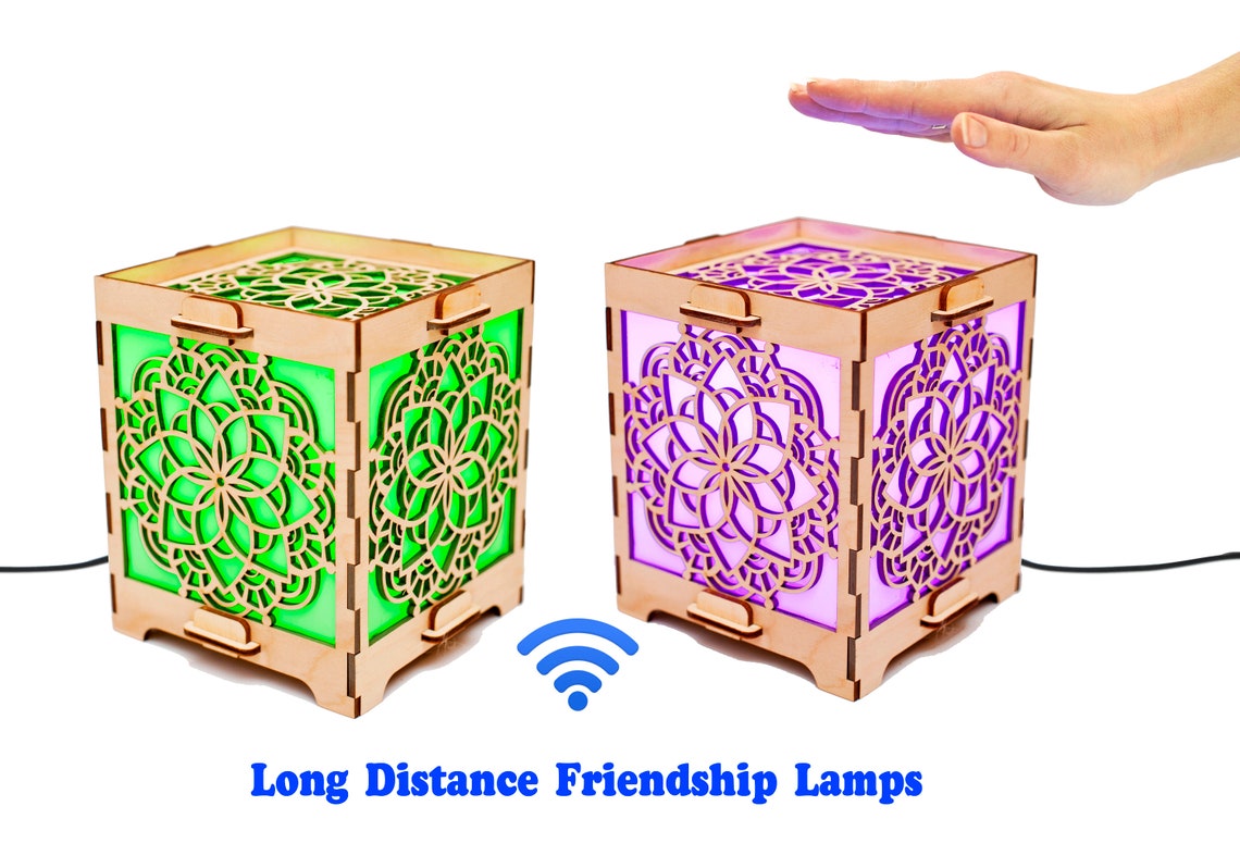 Long Distance friendship lamp Set of two Etsy