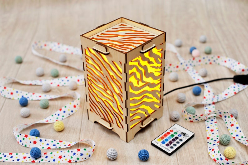 Unique touch wooden lamp Long distance relationship Etsy