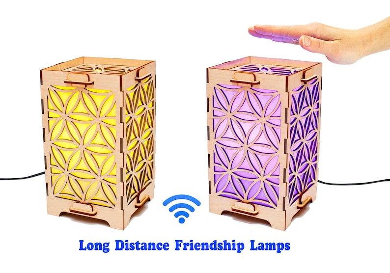 Set of Two Lamps Long Distance Relationship Friendship Etsy