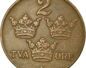 coin, sweden, gustaf v, 2 Öre, 1941, ef(40-45), bronze, km 778
