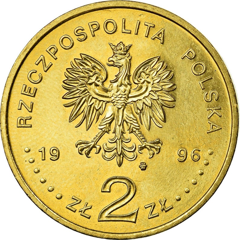brass 1996 km:315 40-45 2 zlote poland ef coin