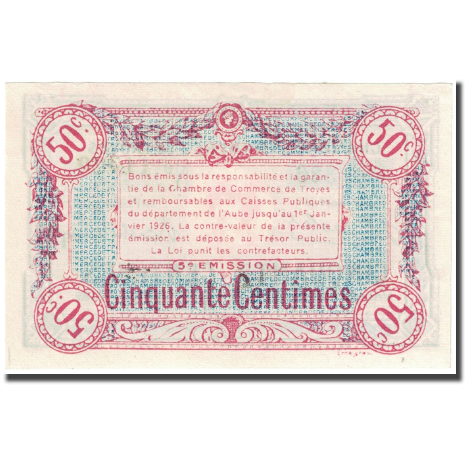 France troyes 50 centimes 1918 chambre de commerce Etsy